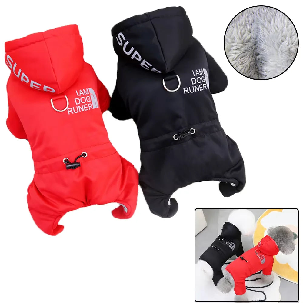 Petspuff Waterproof Fleece Dog Jumpsuit with Lead Ring – Winter Overalls | Small & Medium Dogs