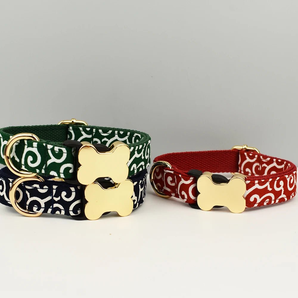 Petspuff Personalised Dog Collar with Engraved Bone Nameplate – Anti-Lost ID Collar | 14 Designs - Petspuff