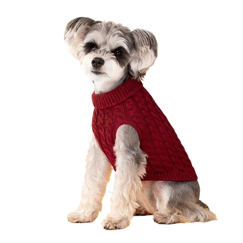Petspuff Classic Turtleneck Knitted Dog Jumper – Warm Winter Sweater | Small Dogs & Cats