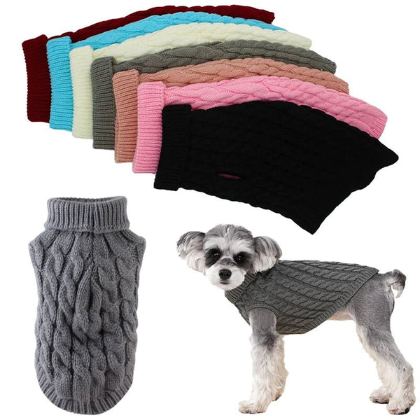 Petspuff Classic Turtleneck Knitted Dog Jumper – Warm Winter Sweater | Small Dogs & Cats