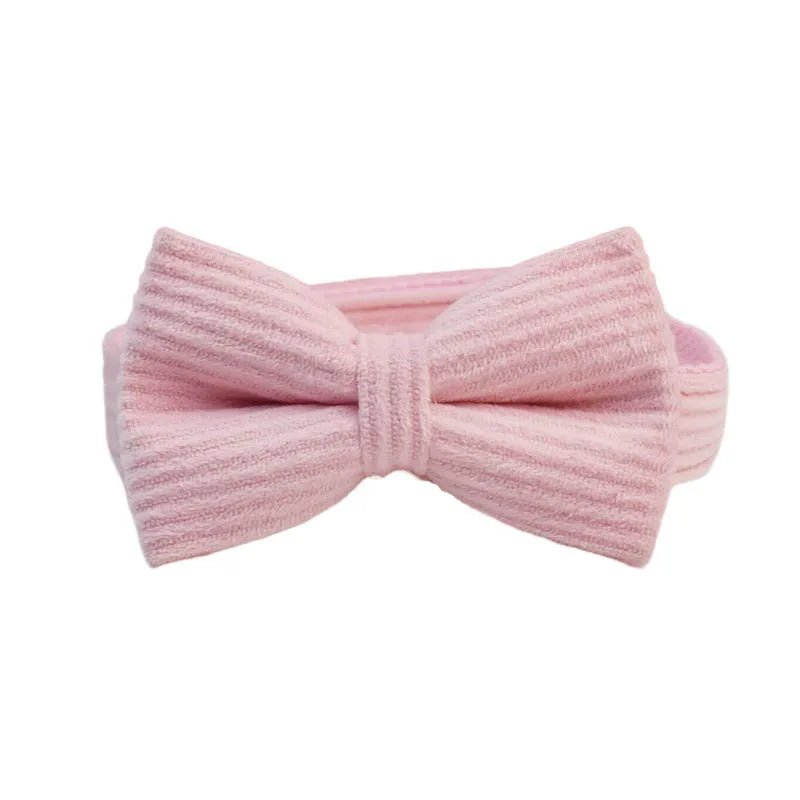 Petspuff Personalised Pink Corduroy Dog Collar & Lead Set – Engraved Name Tag, Bow & Harness