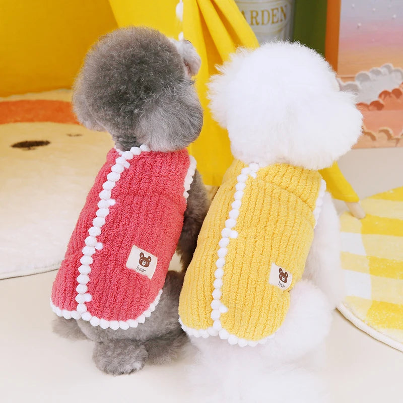 Petspuff Soft Fleece Dog Vest Jacket – Warm Winter Coat | Small Dogs, Puppies & Cats