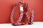 Petspuff Flag Print Cotton Dog Collar, Harness & Lead Set with Bow – XS–XL
