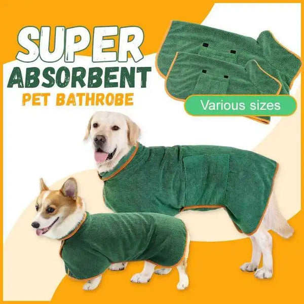Petspuff Dog Drying Coat – Super Absorbent Microfibre Bathrobe | XS to XL Dogs