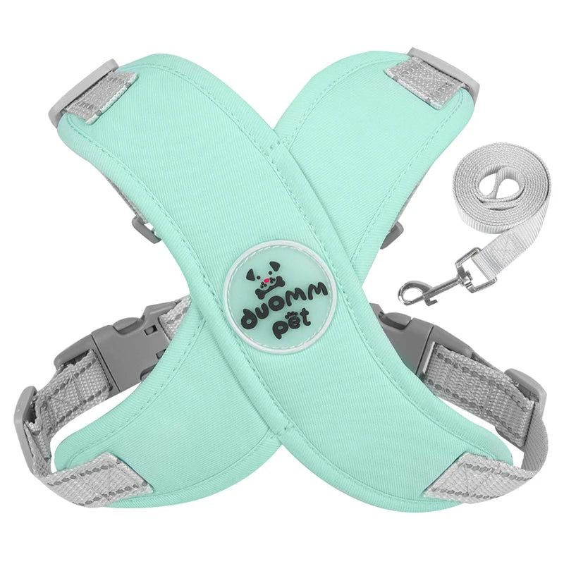 Petspuff Pastel Harness & Lead Set – Reflective Breathable Vest Harness | Small & Medium Dogs