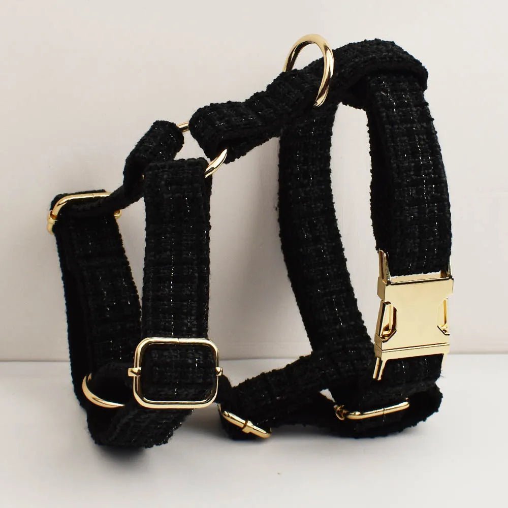 Petspuff Personalised Dog Collar with Free Engraved ID Tag – Matching Lead, Harness & Bow Set