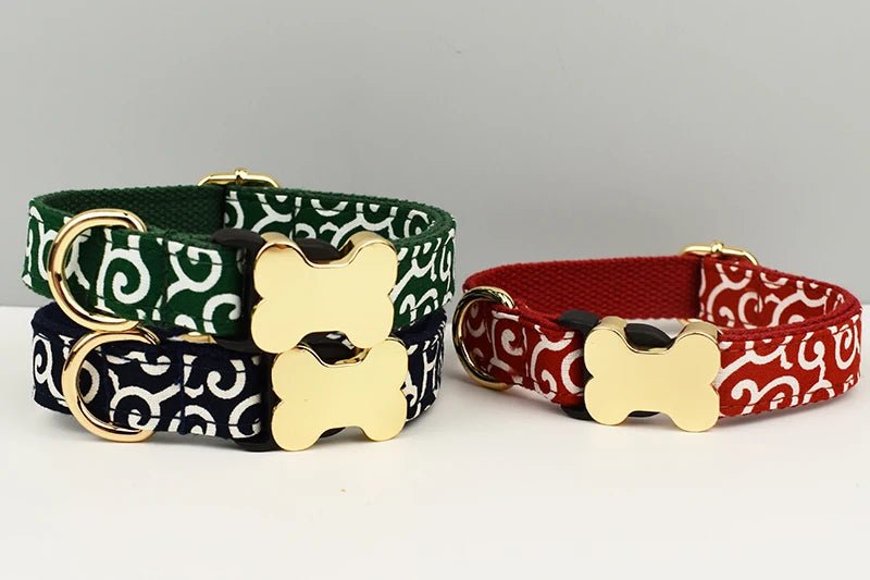 Petspuff Personalised Dog Collar with Engraved Bone Nameplate – Anti-Lost ID Collar | 14 Designs - Petspuff