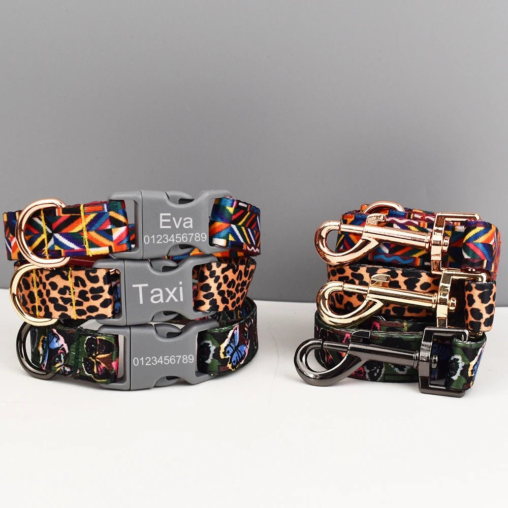 Petspuff Safety Buckle Webbing Dog Collar & Lead Set – 5 Colours for Small to Large Dogs
