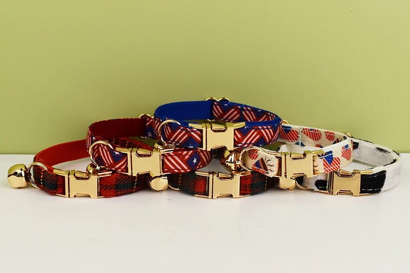 Petspuff Personalised Bow Cat Collar with Bell & Safety Buckle – Engraved Name Tag | 6 Colours