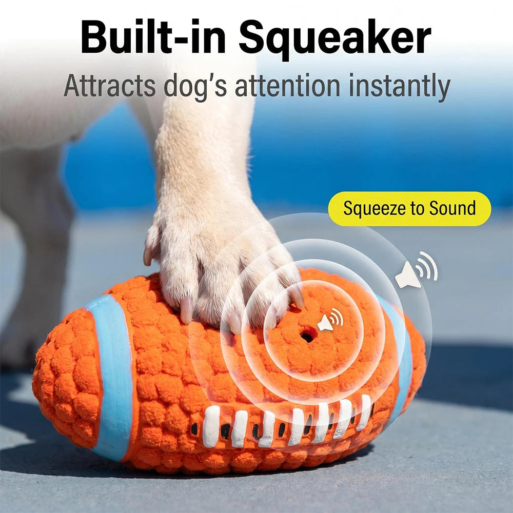 Petspuff Squeaky Latex Dog Ball – Football, Volleyball & Rugby Ball Toys | Small to Large Dogs