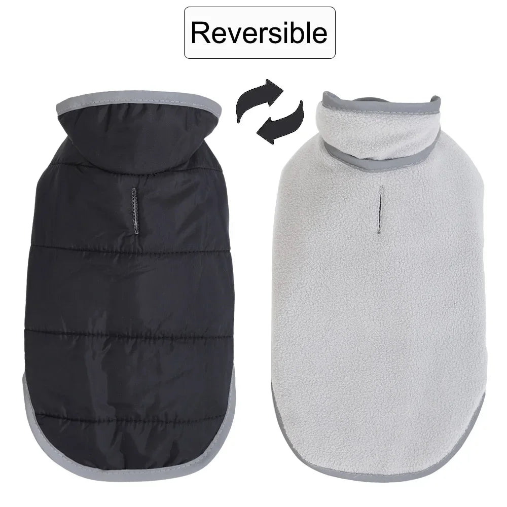 Petspuff Reflective Corduroy Dog Jacket – Fleece-Lined Winter Coat with Lead Hole | Small & Medium Dogs