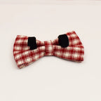 Petspuff Personalised Red Plaid Dog Collar, Harness & Lead Set – Engraved Name Tag & Bow | Christmas