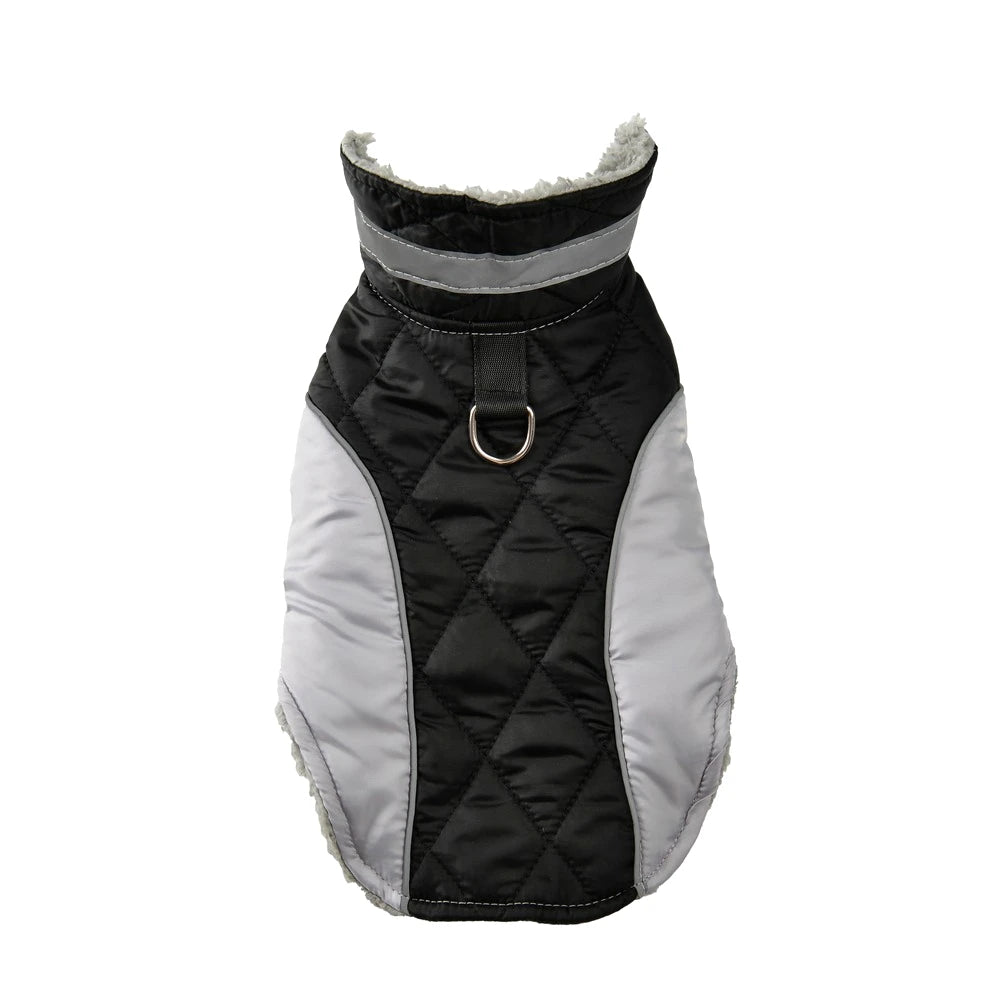 Petspuff Reflective Plaid Fleece Dog Coat – Waterproof High-Neck Jacket | Small to Large Dogs