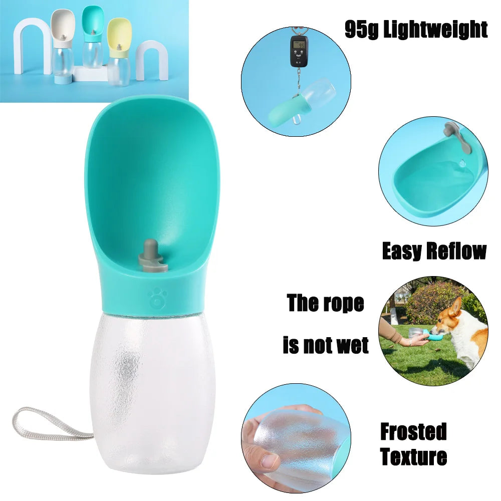 Petspuff 300ml Dog Water Bottle – Frosted Leakproof Walking Bottle | Dogs & Cats