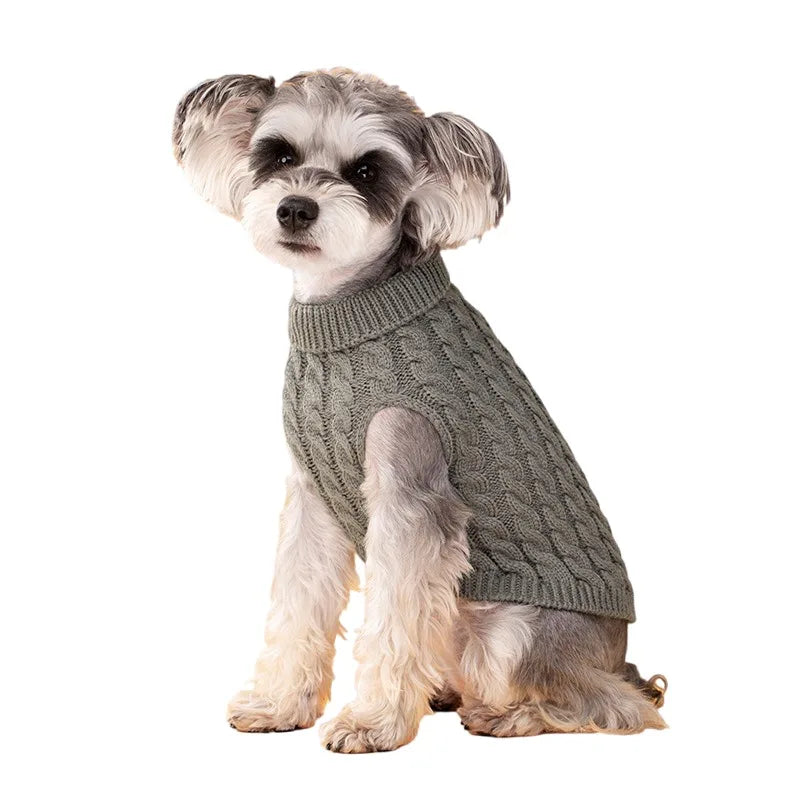 Petspuff Classic Turtleneck Knitted Dog Jumper – Warm Winter Sweater | Small Dogs & Cats