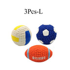 Petspuff Squeaky Latex Dog Ball – Football, Volleyball & Rugby Ball Toys | Small to Large Dogs