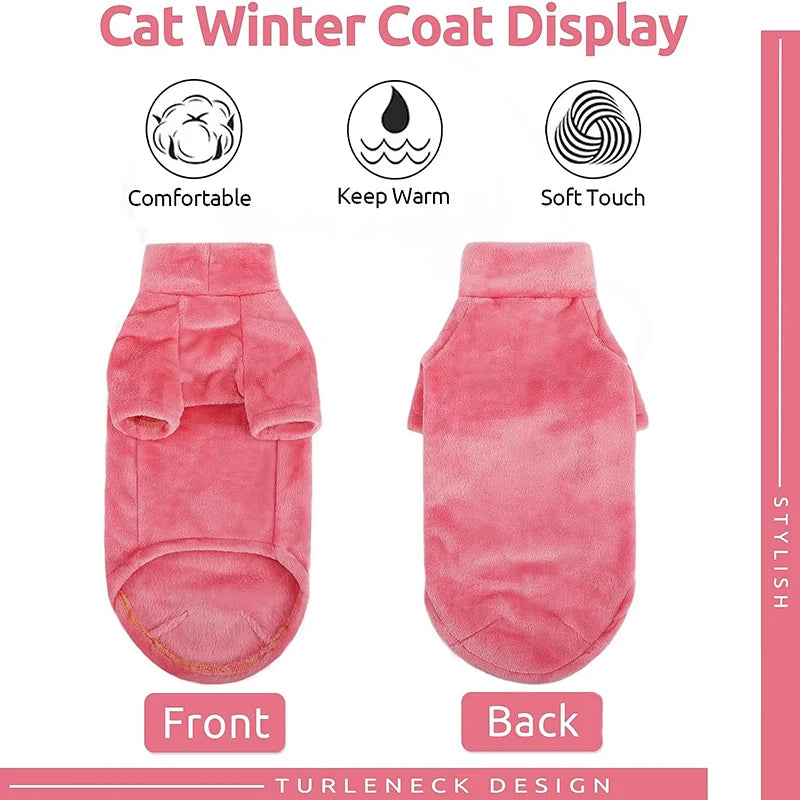 Petspuff Turtleneck Plush Cat Jumper – Warm Sweater for Hairless Cats & Small Dogs