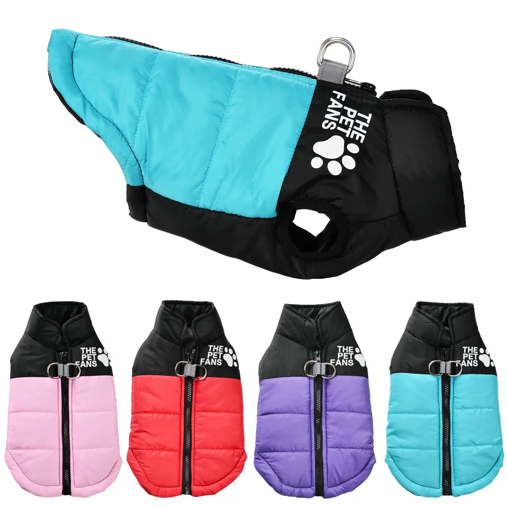 Petspuff Windproof Zip Dog Jacket – Water-Resistant Printed Coat with D-Ring | Small & Medium Dogs