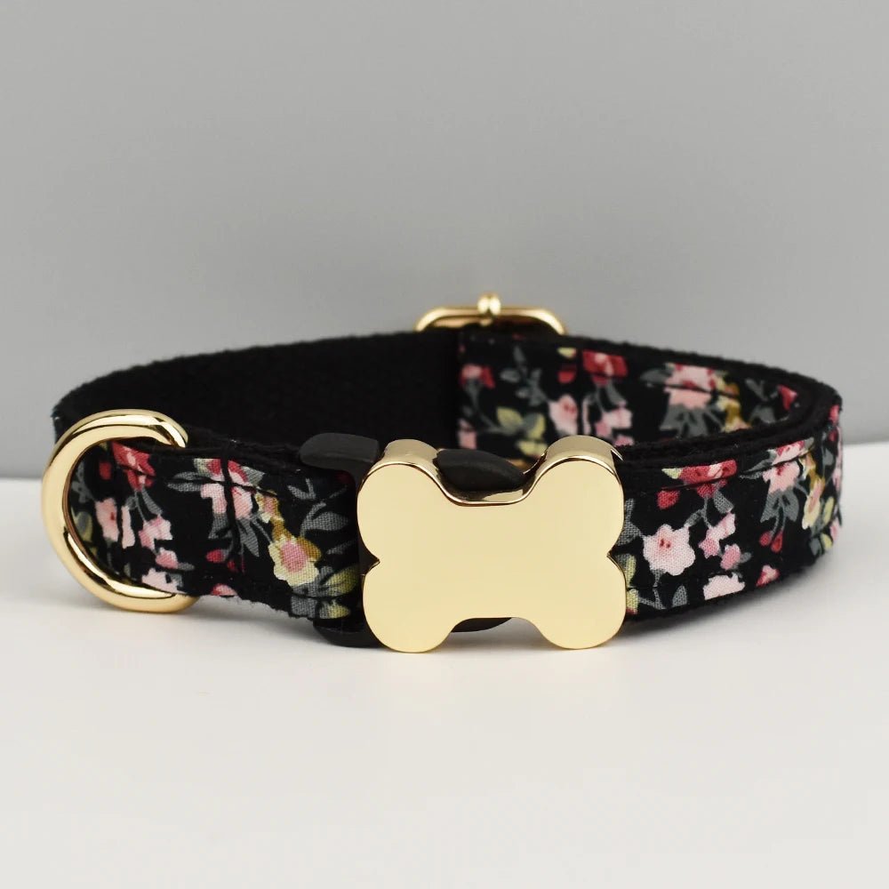 Petspuff Personalised Dog Collar with Engraved Bone Nameplate – Anti-Lost ID Collar | 14 Designs - Petspuff