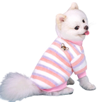 Petspuff Rainbow Stripe Flannel Dog Hoodie – Soft Warm Jumper | Small Dogs, Puppies & Cats