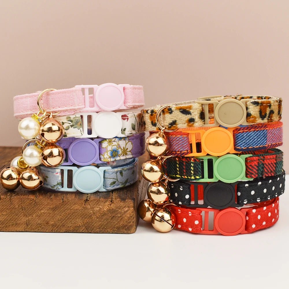 Petspuff Adjustable Cat Collar with Bow & Safety Buckle – Anti-Choke Kitten Collar | 12 Colours - Petspuff