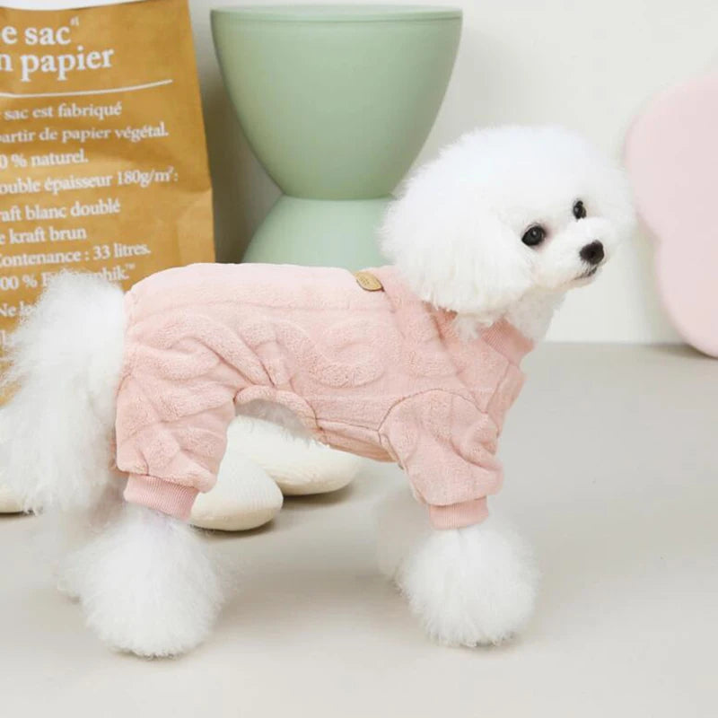 Petspuff Fleece Dog Jumpsuit Pyjamas – Warm Winter Onesie | Small & Medium Dogs