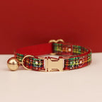 Petspuff Christmas Cat Collar with Bell & Bow – Festive Braided Kitten Collar | 2 Sizes