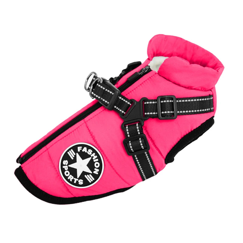 Petspuff Waterproof Dog Coat with Built-In Harness – Fleece-Lined Winter Jacket | Small to Extra Large Dogs