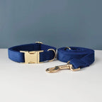 Petspuff Personalised Velvet Dog Collar, Lead & Poop Bag Holder – Engraved Name & Phone | French Bulldog