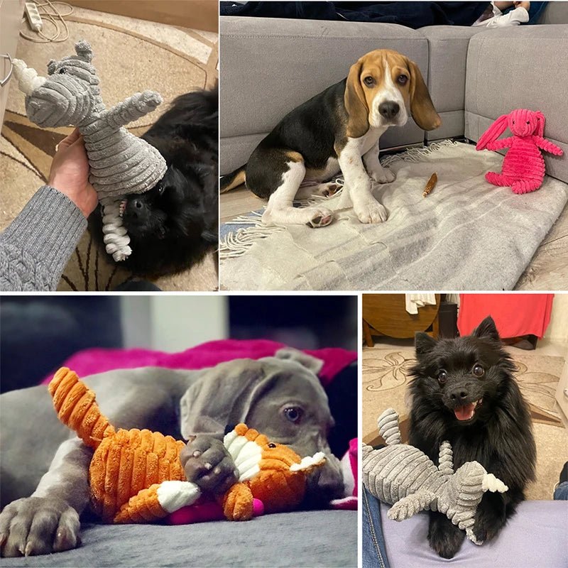 Petspuff Squeaky Plush Animal Dog Toy – Interactive Chew Toy for Puppies, Small & Large Dogs | 18 Designs - Petspuff