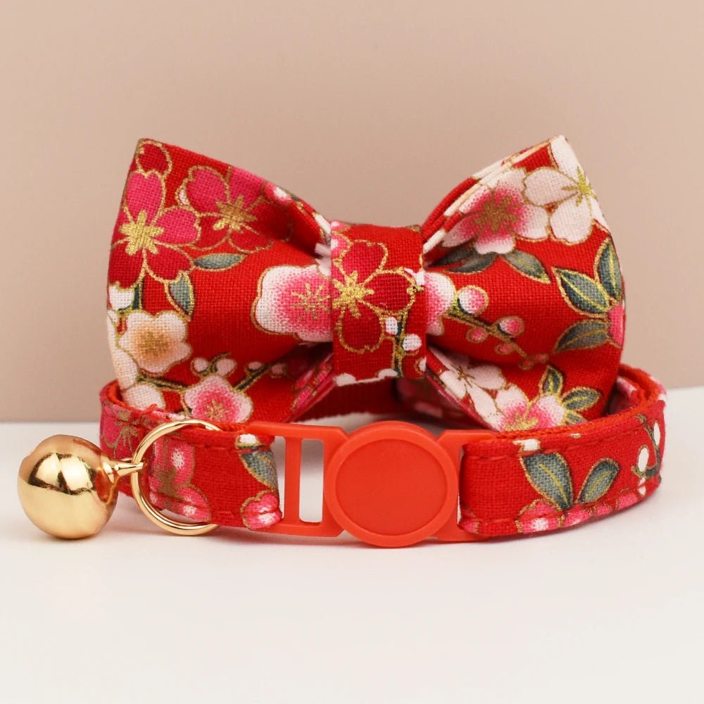 Petspuff Adjustable Cat Collar with Bow & Safety Buckle – Anti-Choke Kitten Collar | 12 Colours - Petspuff