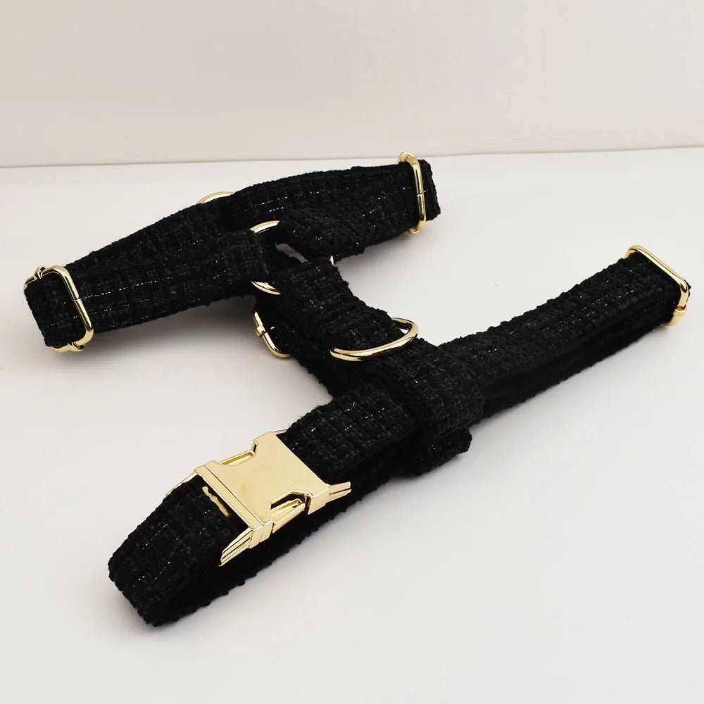Petspuff Personalised Dog Collar with Free Engraved ID Tag – Matching Lead, Harness & Bow Set