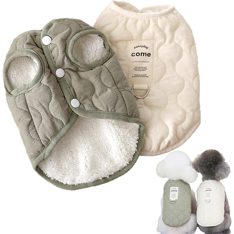 Petspuff Padded Cotton Dog Vest Jacket – Warm Winter Coat | Small & Medium Dogs and Cats