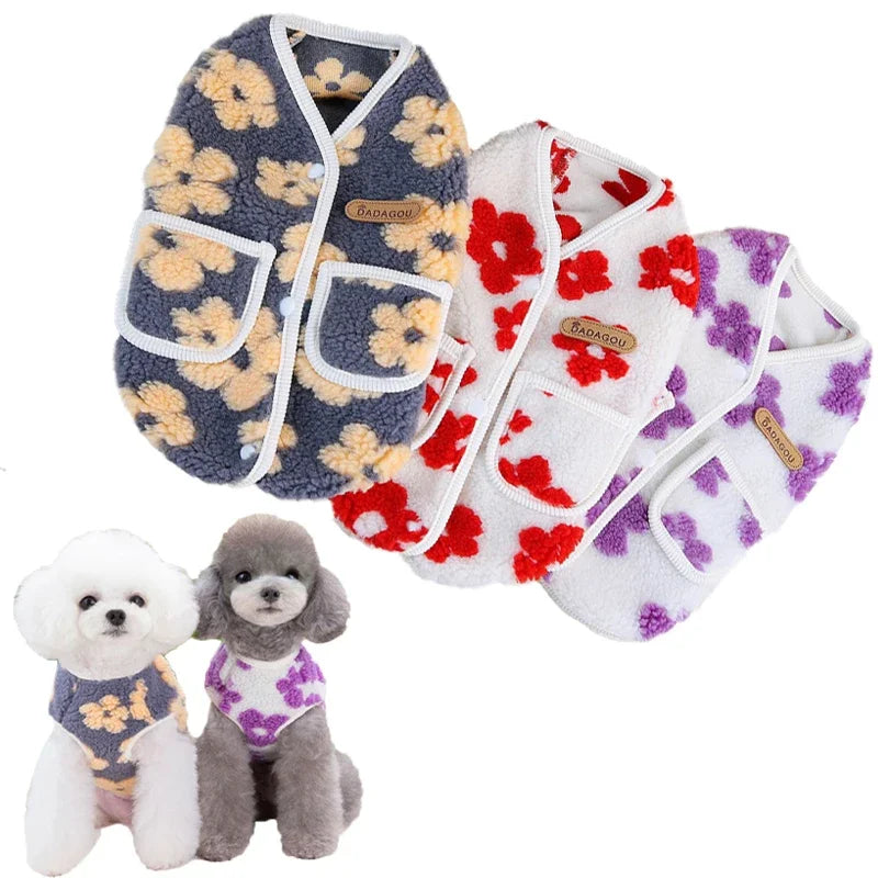 Petspuff Warm Fleece Dog Vest Jacket – Winter Coat | Small Dogs & Cats