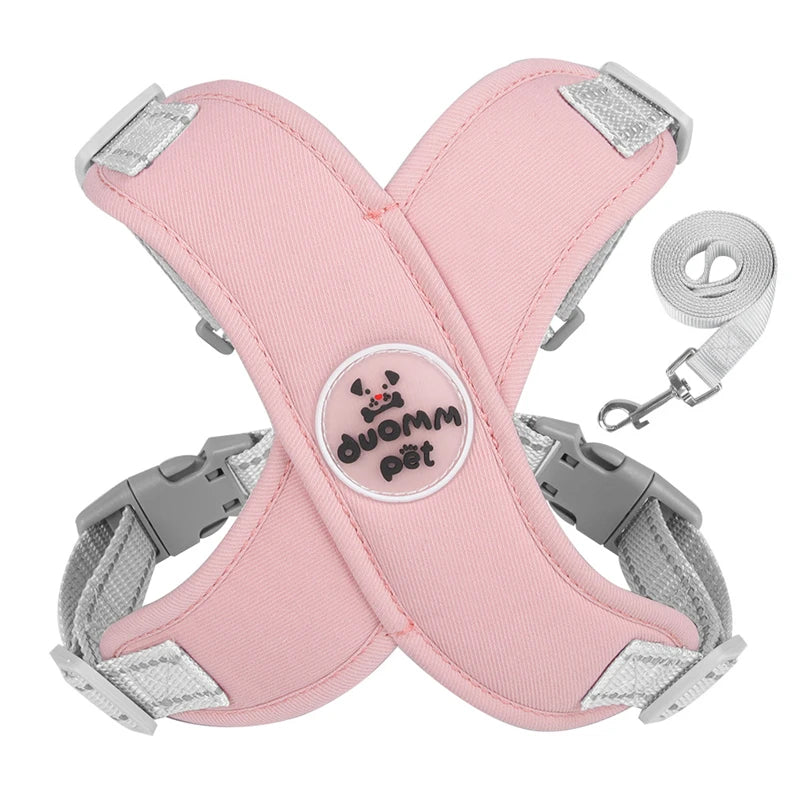 Petspuff Pastel Harness & Lead Set – Reflective Breathable Vest Harness | Small & Medium Dogs