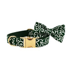 Petspuff Green Leaf Print Cotton Dog Collar, Harness & Lead Set with Bow – XS–XL