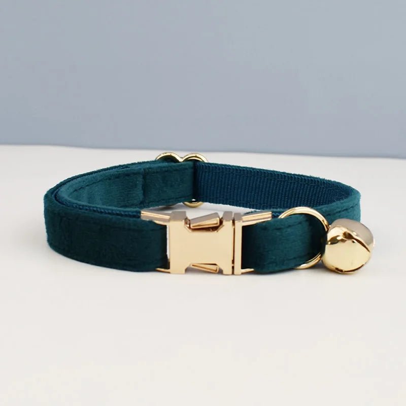 Petspuff Personalised Velvet Cat Collar with Bow, Bell & Engraved ID Tag | Kittens & Cats - Petspuff