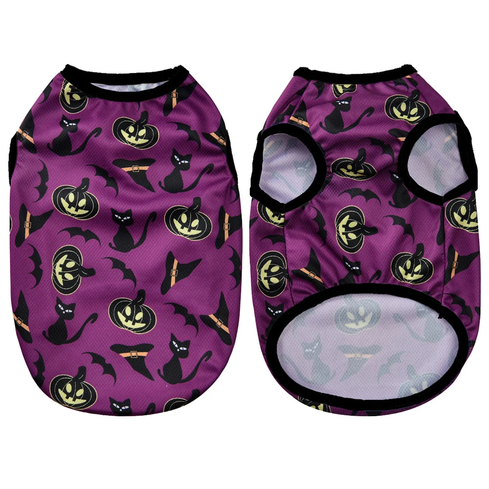 Petspuff Halloween Pumpkin Dog Vest – Lightweight Party T-Shirt | Small Dogs & Cats