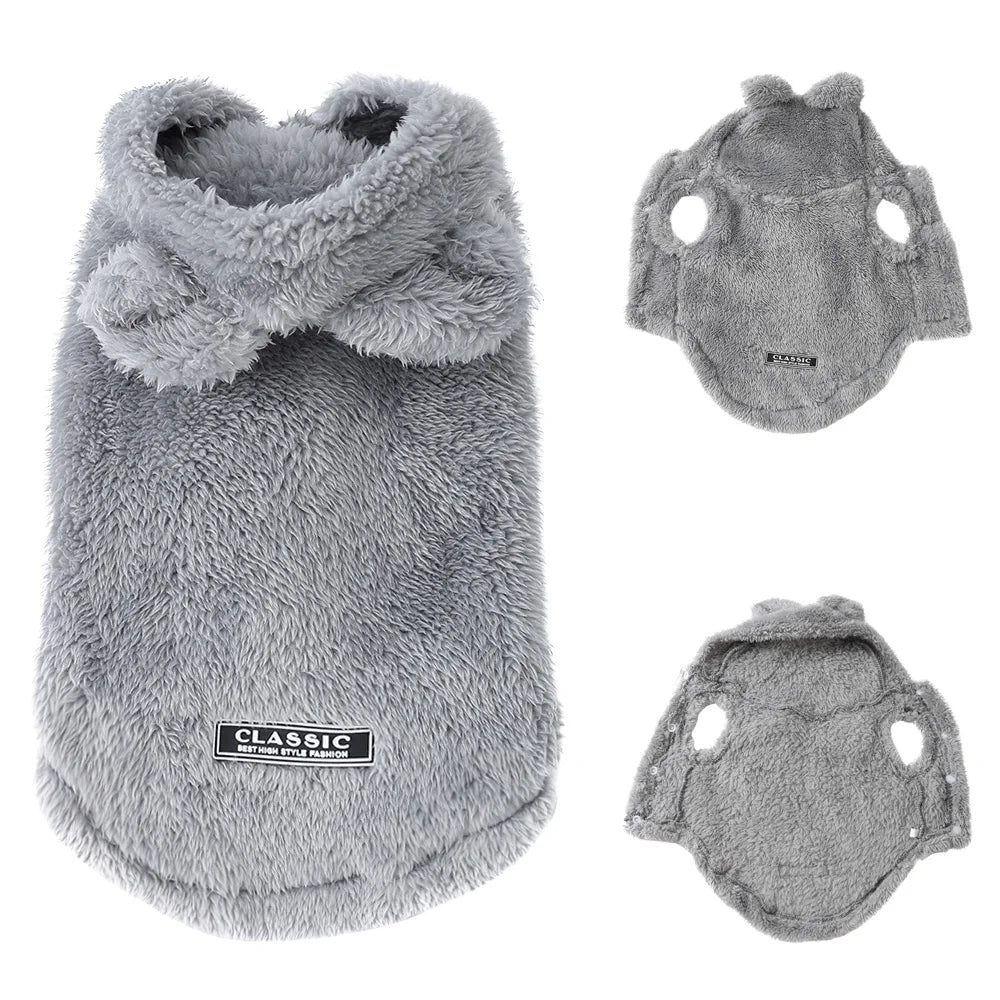 Petspuff Rabbit Ear Fleece Dog Hoodie – Warm Hooded Coat with D-Ring | Small Dogs & Cats
