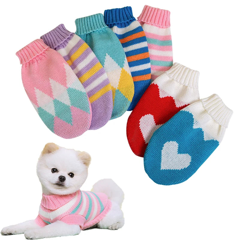 Petspuff Turtleneck Knitted Dog Jumper – Soft Warm Sweater | Small & Medium Dogs and Cats
