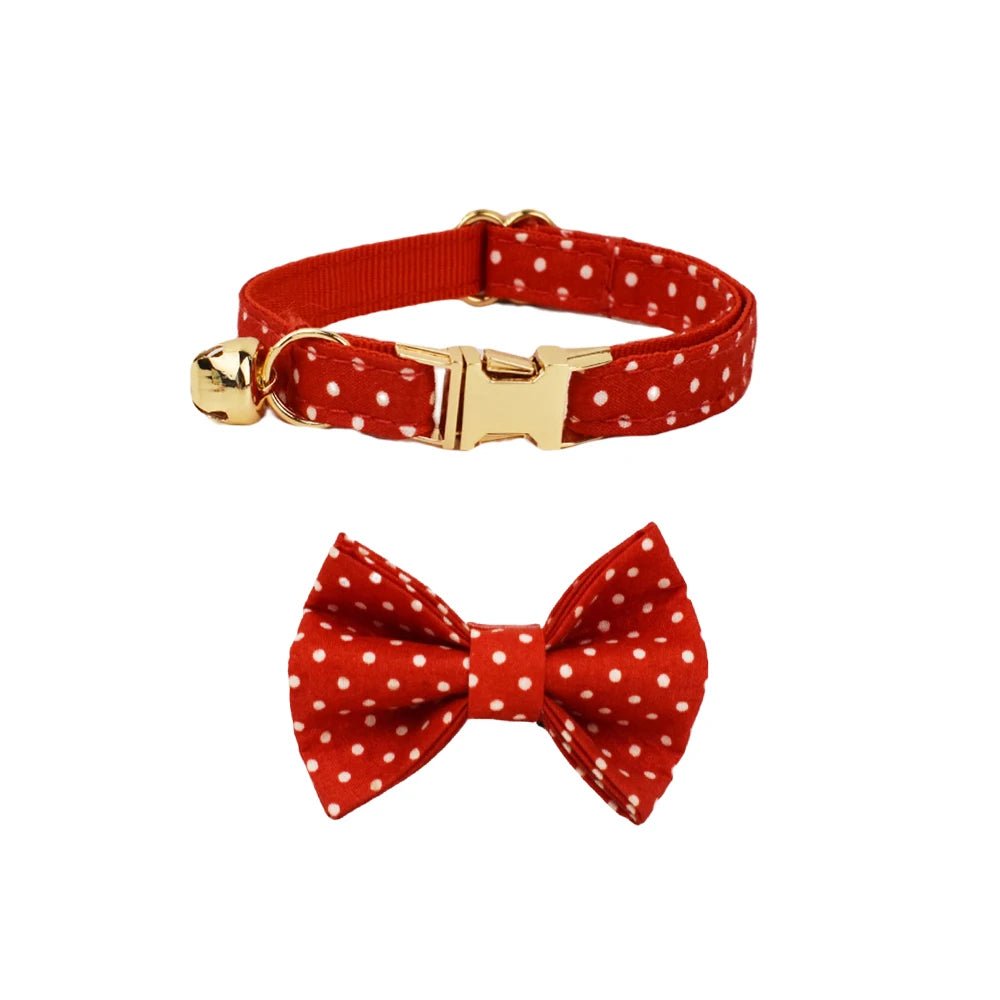 Petspuff Personalised Soft Cat Collar with Bow & Safety Buckle – Engraved Name | 7 Colours