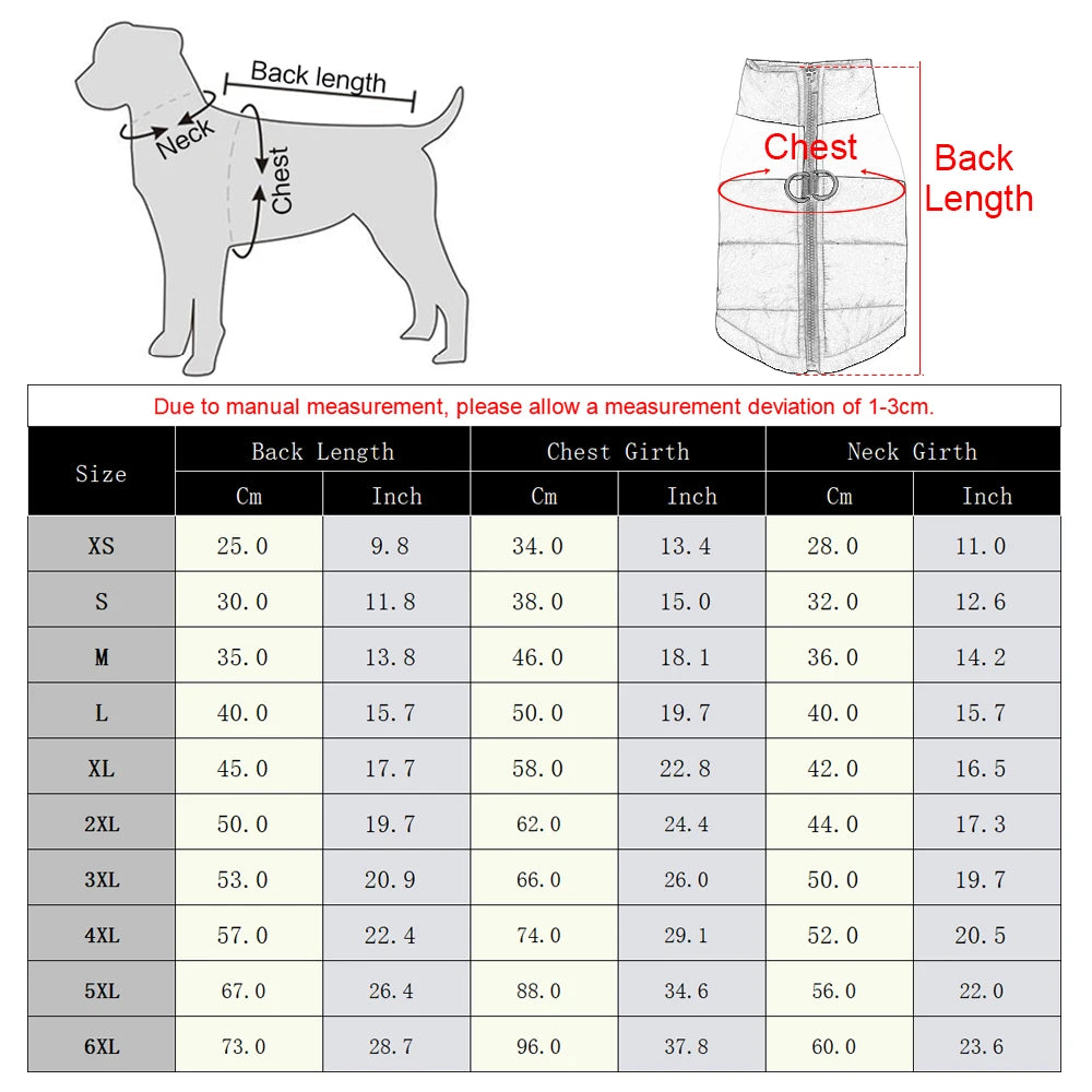 Petspuff Waterproof Dog Coat Vest – Fleece-Lined Winter Jacket with D-Ring | Small to Extra-Large Dogs