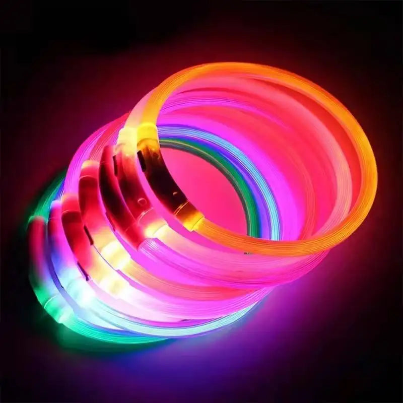 Petspuff USB Rechargeable LED Dog Collar – Glow Safety Light for Night Walks | Cut to Fit
