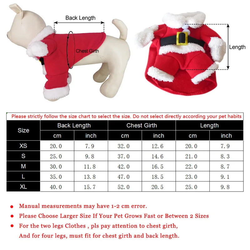 Petspuff Santa Claus Dog Costume with Hat – Funny Christmas Outfit | Small Dogs & Cats
