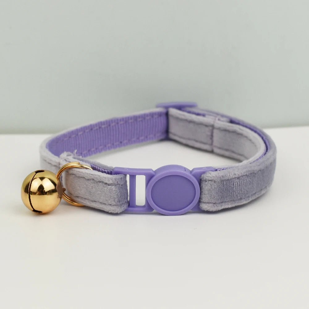 Petspuff Velvet Cat Collar with Bow Tie & Breakaway Safety Buckle – 14 Colours - Petspuff