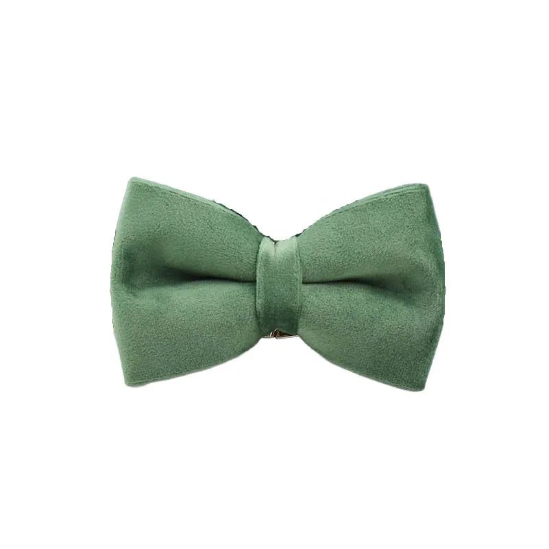 Petspuff Personalised Forest Green Velvet Dog Collar & Lead Set – Engraved Name Tag, Bow & Harness - Petspuff