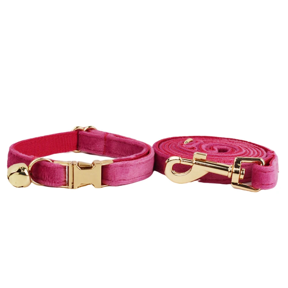 Petspuff Personalised Bow Cat Collar & Lead with Bell – Engraved ID Tag | 7 Colours