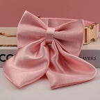 Petspuff Personalised Pink Print Dog Collar & Lead for Medium & Large Dogs – Engraved Name Tag & Bow