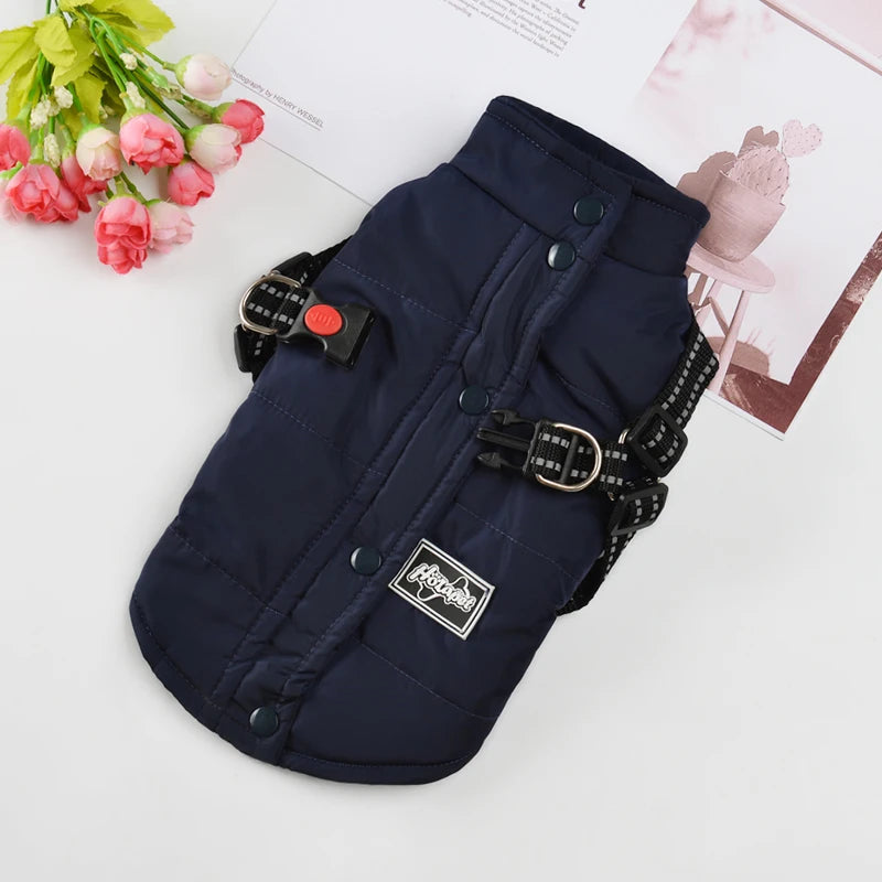 Petspuff Dog Jacket with Built-In Harness – Windproof Fleece Coat | Small Dogs & Cats