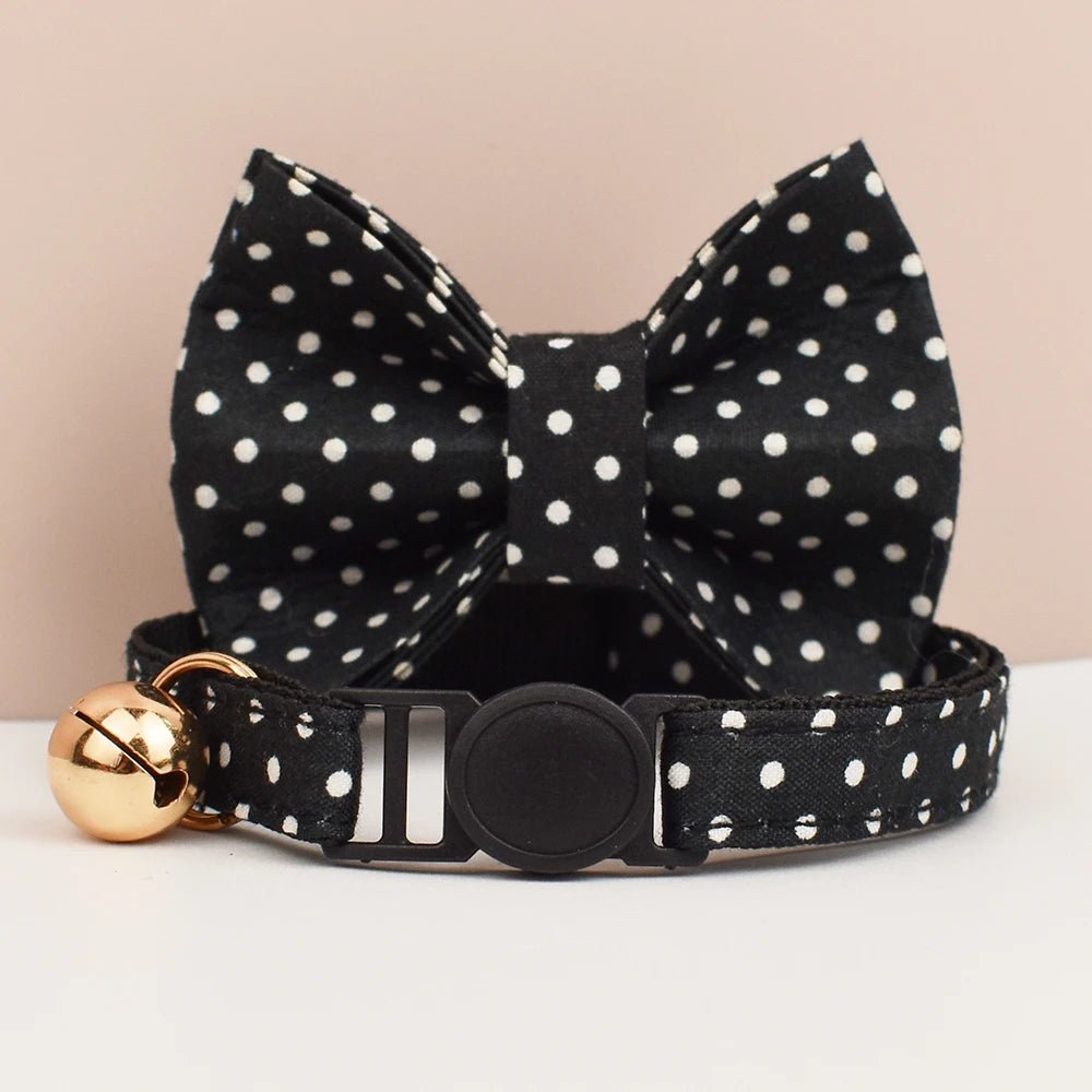 Petspuff Adjustable Cat Collar with Bow & Safety Buckle – Anti-Choke Kitten Collar | 12 Colours - Petspuff